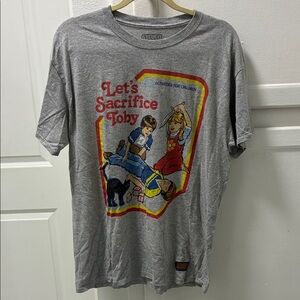 Steven Rhodes Gray Graphic T-Shirt with Colorful Print